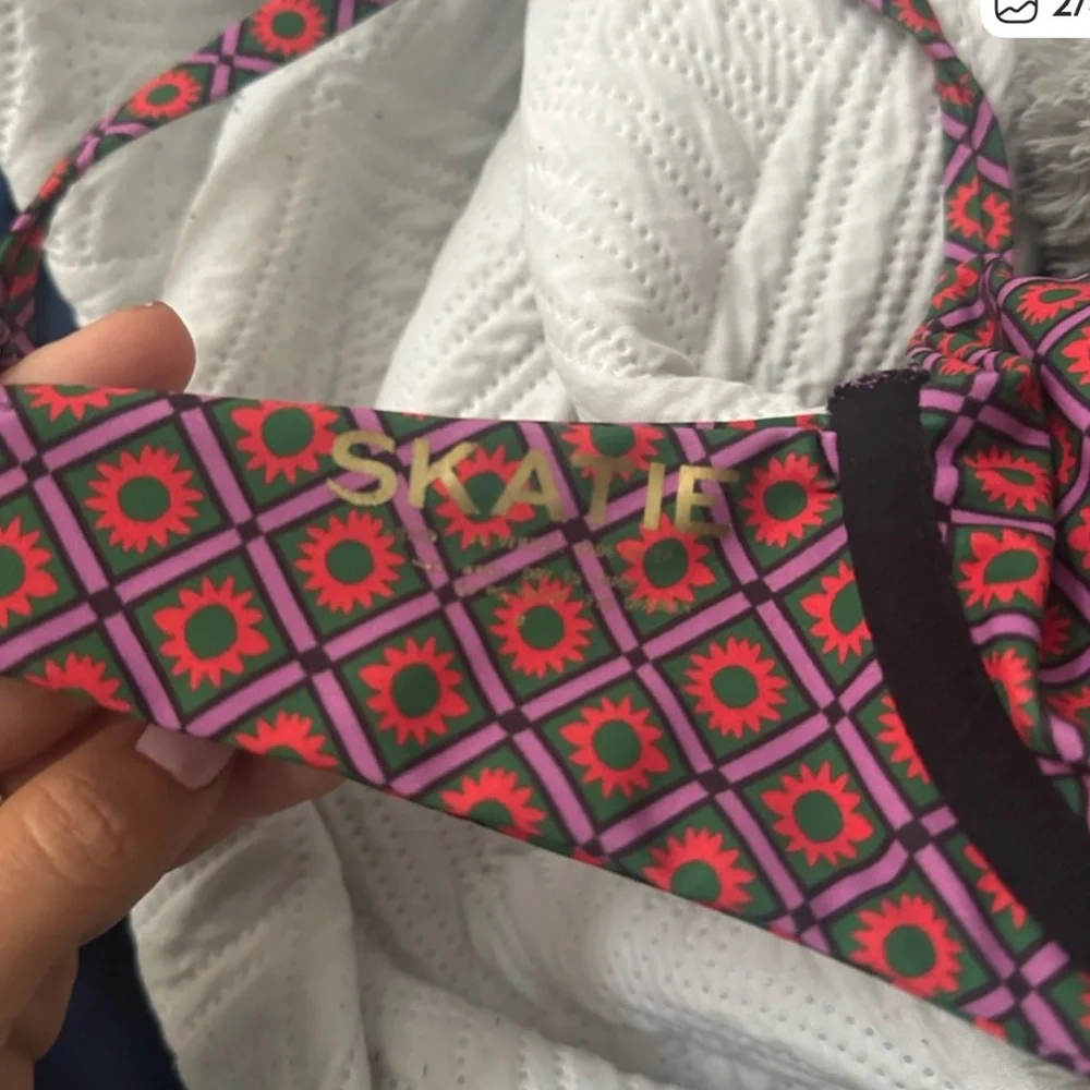 Skatie Pink and Purple Geometric Print Bikini - Picture 2 of 3